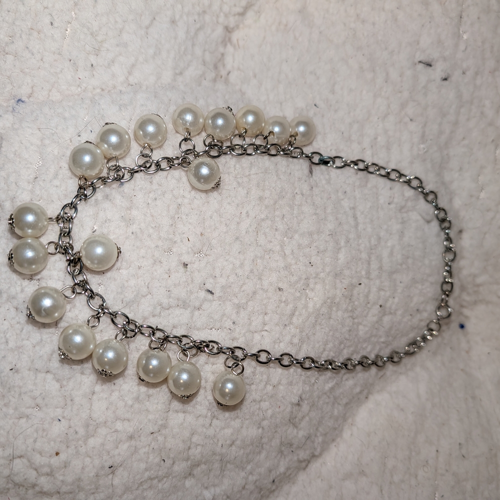 Sterling Silver Pearl Drop Necklace